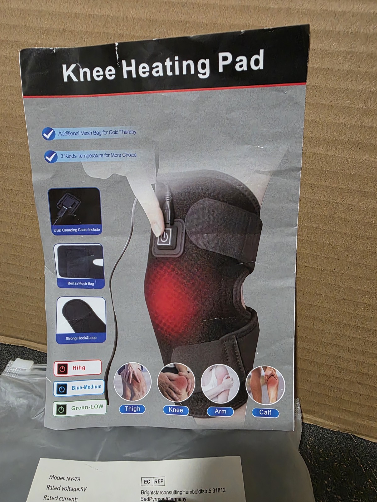 5 New in Bag & New Unused Lot of Heating & Knee Braces & Other Misc. Brace