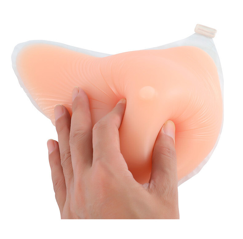 Hook-type silicone breast prosthesis matched with bras extended postoperative