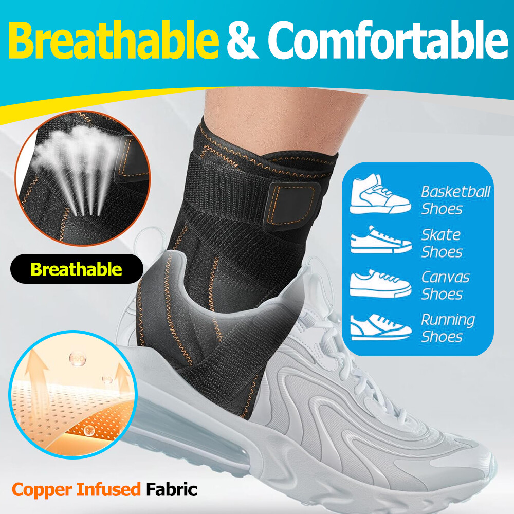 Ankle Brace Metal Support Compression Strap Plantar Fasciitis Pain Relief Sport