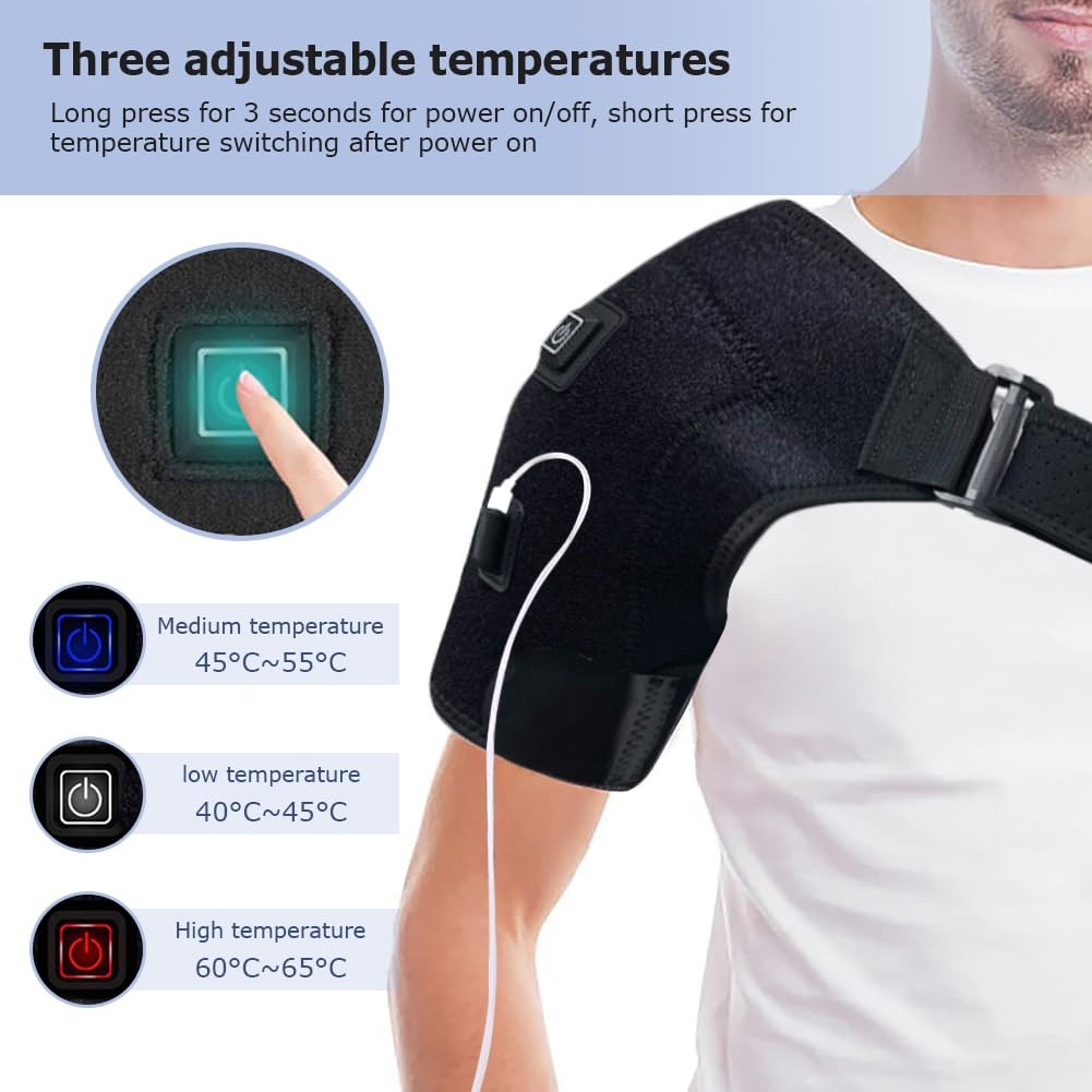 Shoulder Heating Pad USB Heated Shoulder Wrap with 3 Heat Settings Adjustable…