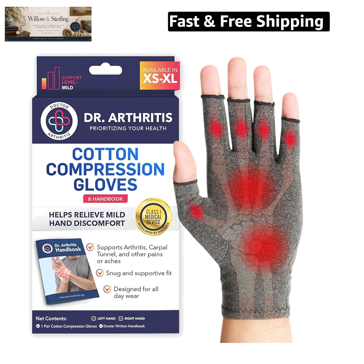 Doctor Developed Compression Gloves for Women and Men, Open-Finger Arthritis …