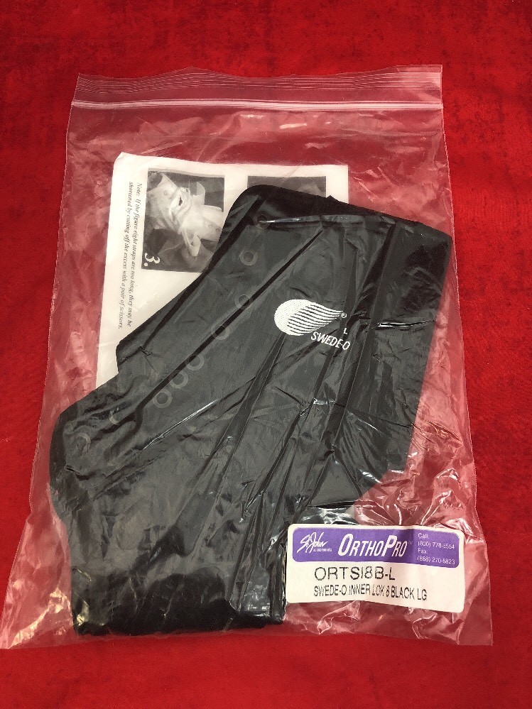 ONE NEW ORTHOPRO Swede-O Inner Lok 8 Lace-Up Ankle Brace Large Black ORTSI8B-L