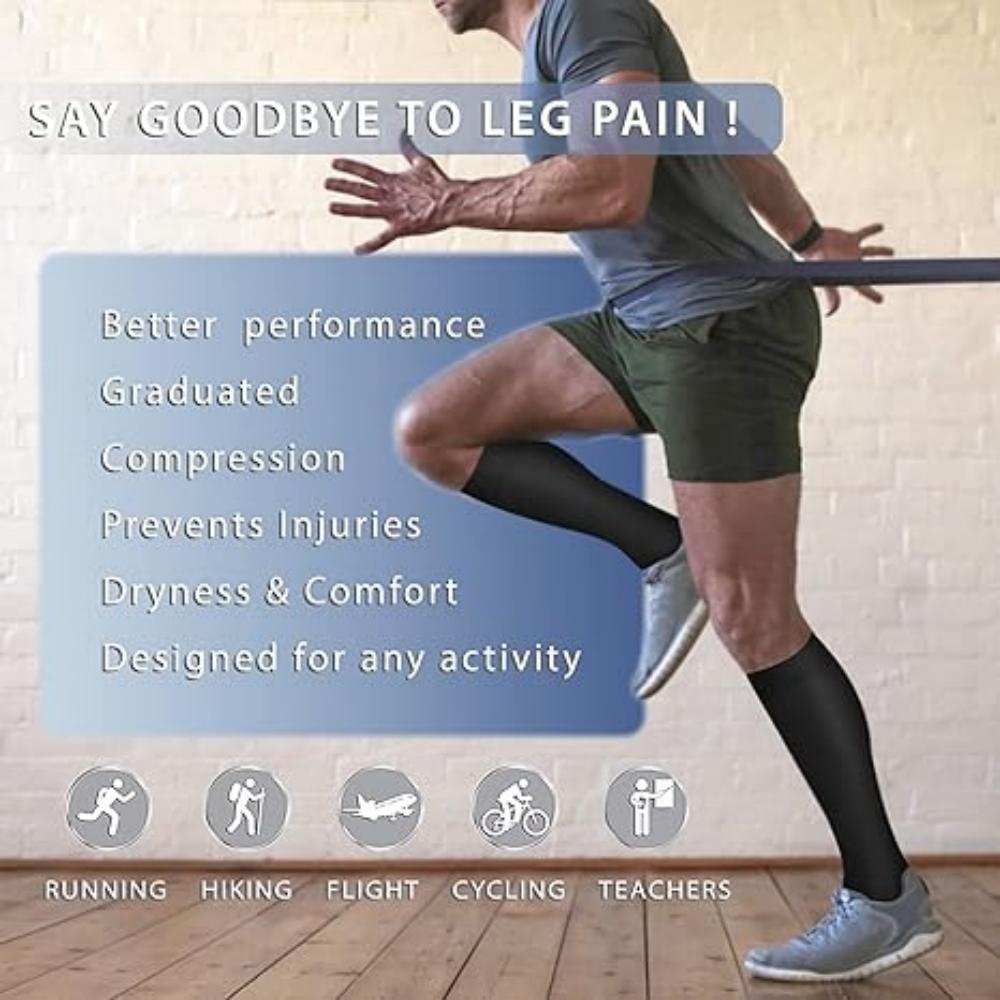 3Pair Copper Compression Stockings, Closed Toe, Firm Support 15-20 mmHg Gradient
