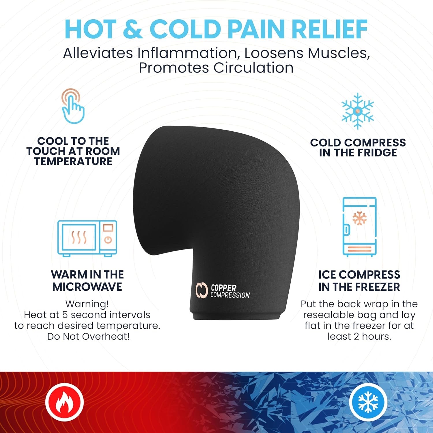 Copper Compression CopperFreeze Knee Sleeve Hot & Cold Therapy