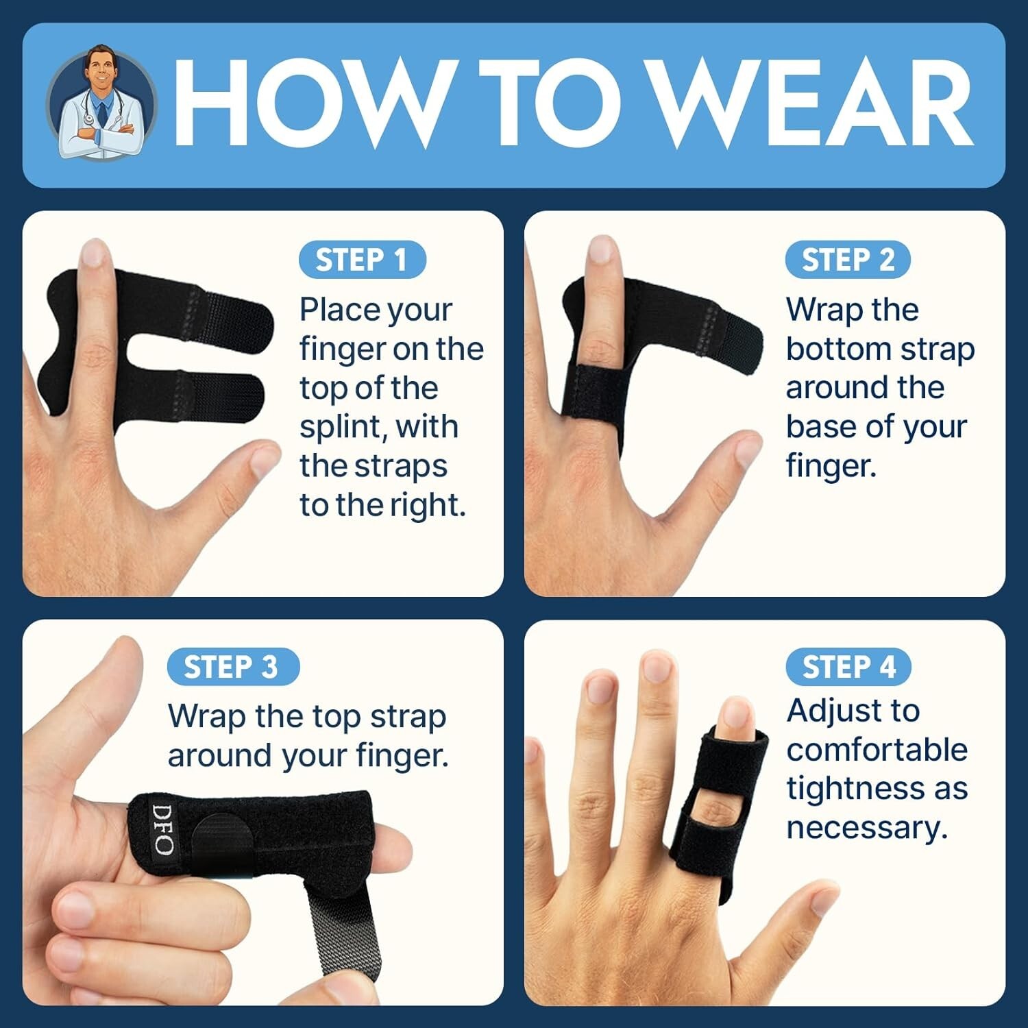 Premium Finger Splint Set – Adjustable Mallet Finger Support for Pain & Injuries
