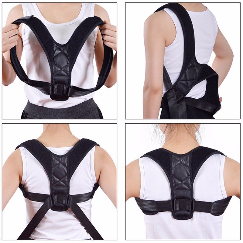 Back Posture Corrector Shoulder Neck Support Adjustable Brace Straight Belt