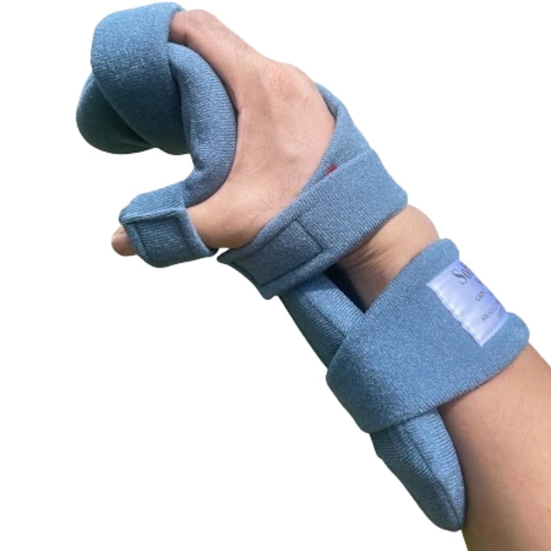 Polyester Blue Medium Left Hand Brace Contracture Relief