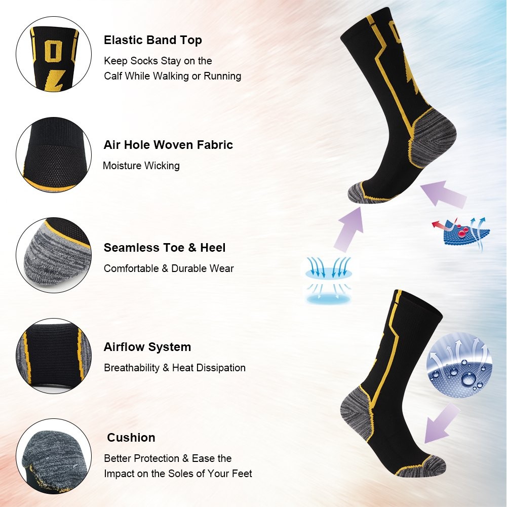 KitNSox Womens Crew Socks, Medium-Large, 36 Or 63 Team Number Black & Gold