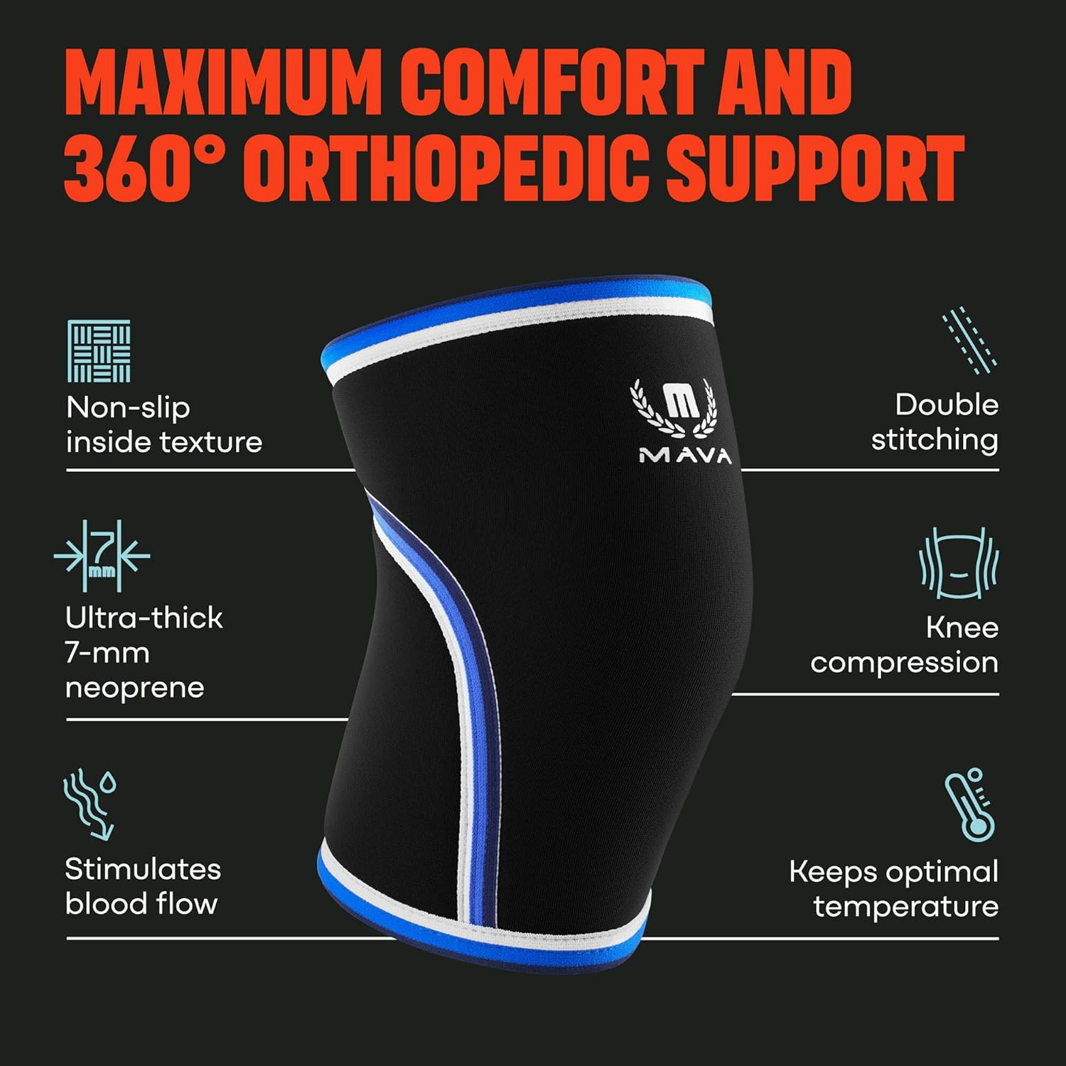 Knee Sleeves Weightlifting Men & Women, 7Mm Neoprene Knee Sleeves for Women and