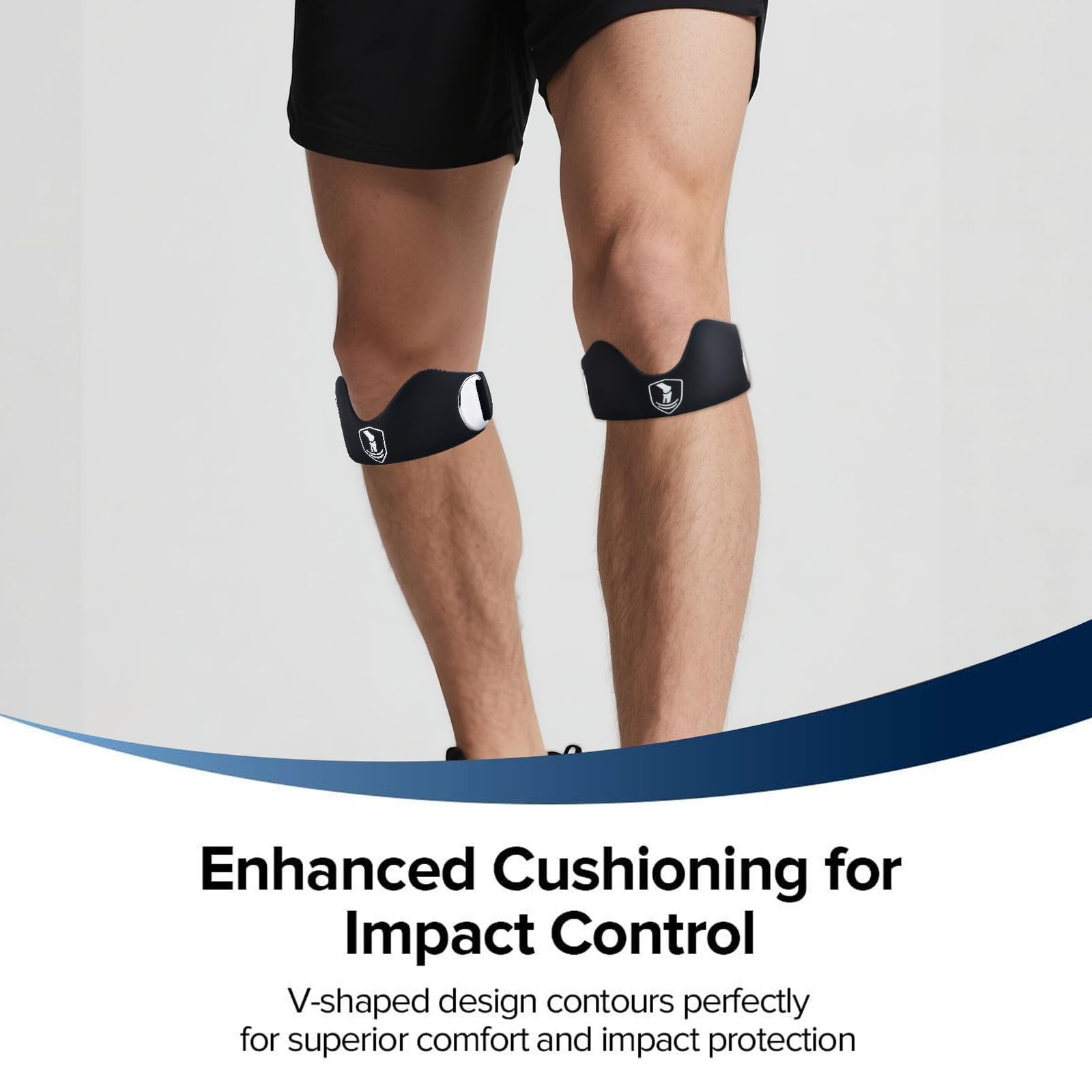 Patellar tendon support strap2 Pack, helps protect knee One Size, black
