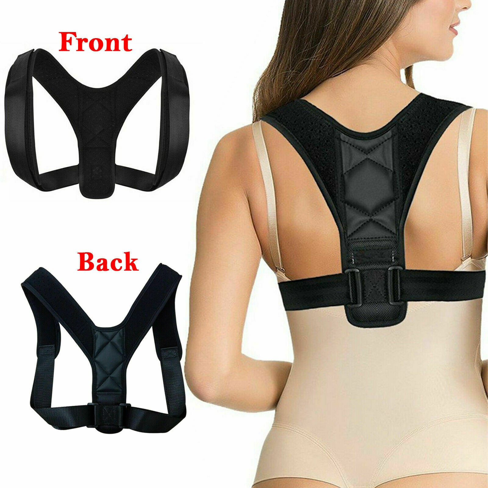 Back Posture Corrector Shoulder Straight Support Brace Belt Therapy Men Women