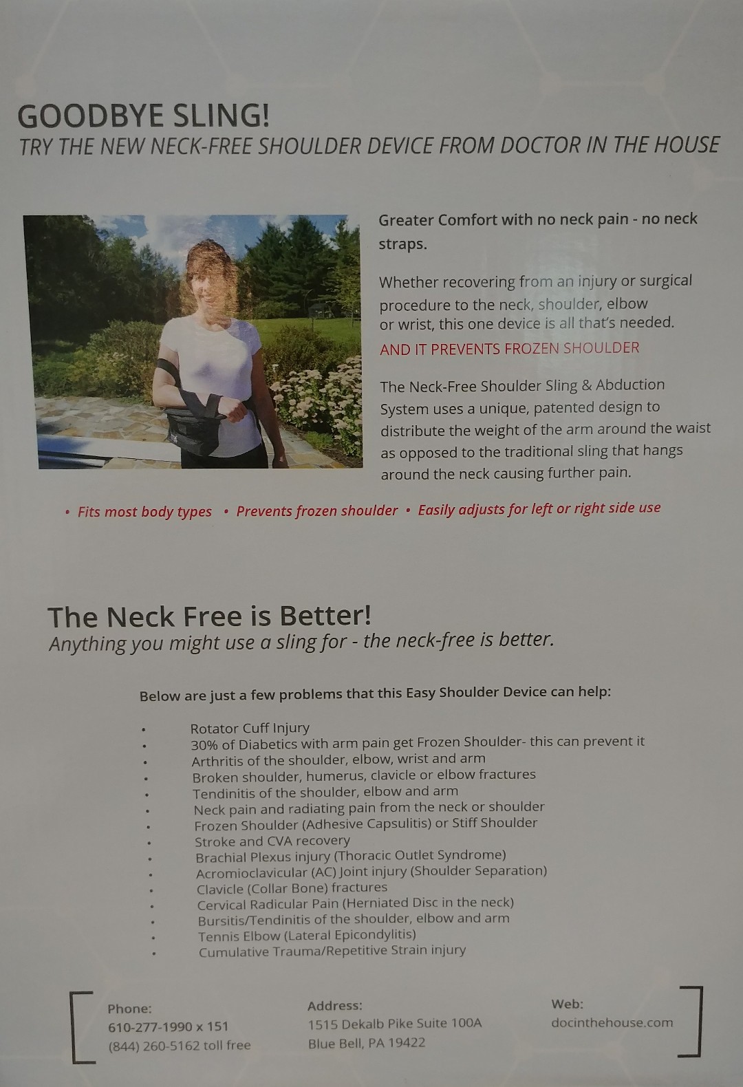 DITH Neck Free Shoulder System, arm sling, Immobilizer and Airplane Pillow NIB