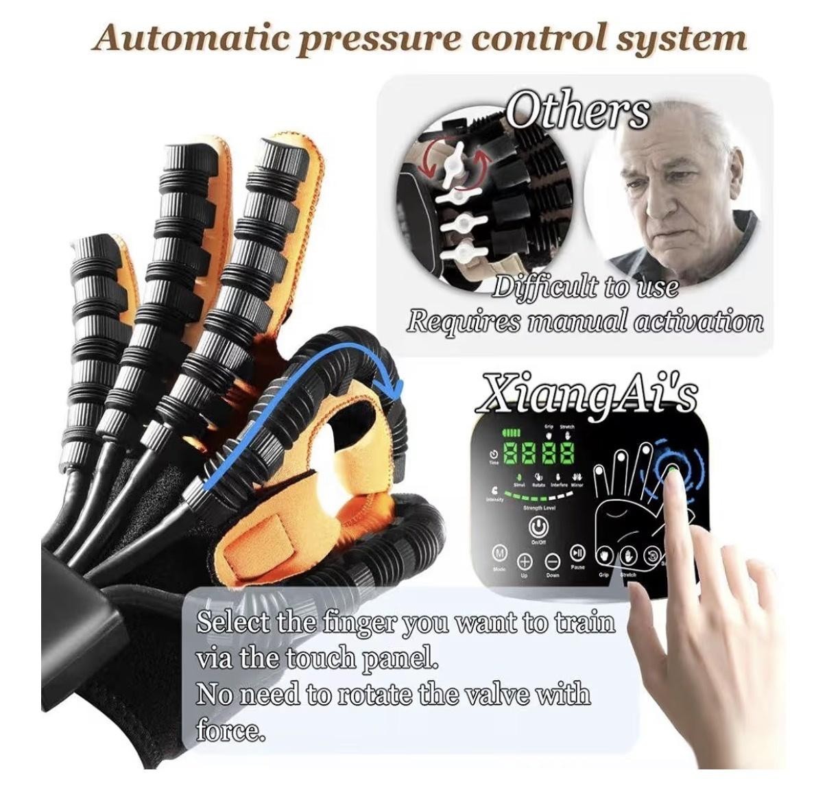 XiangAi Rehab Robot Glove Orthosis Black Hand Large Arthritis Stroke Aid