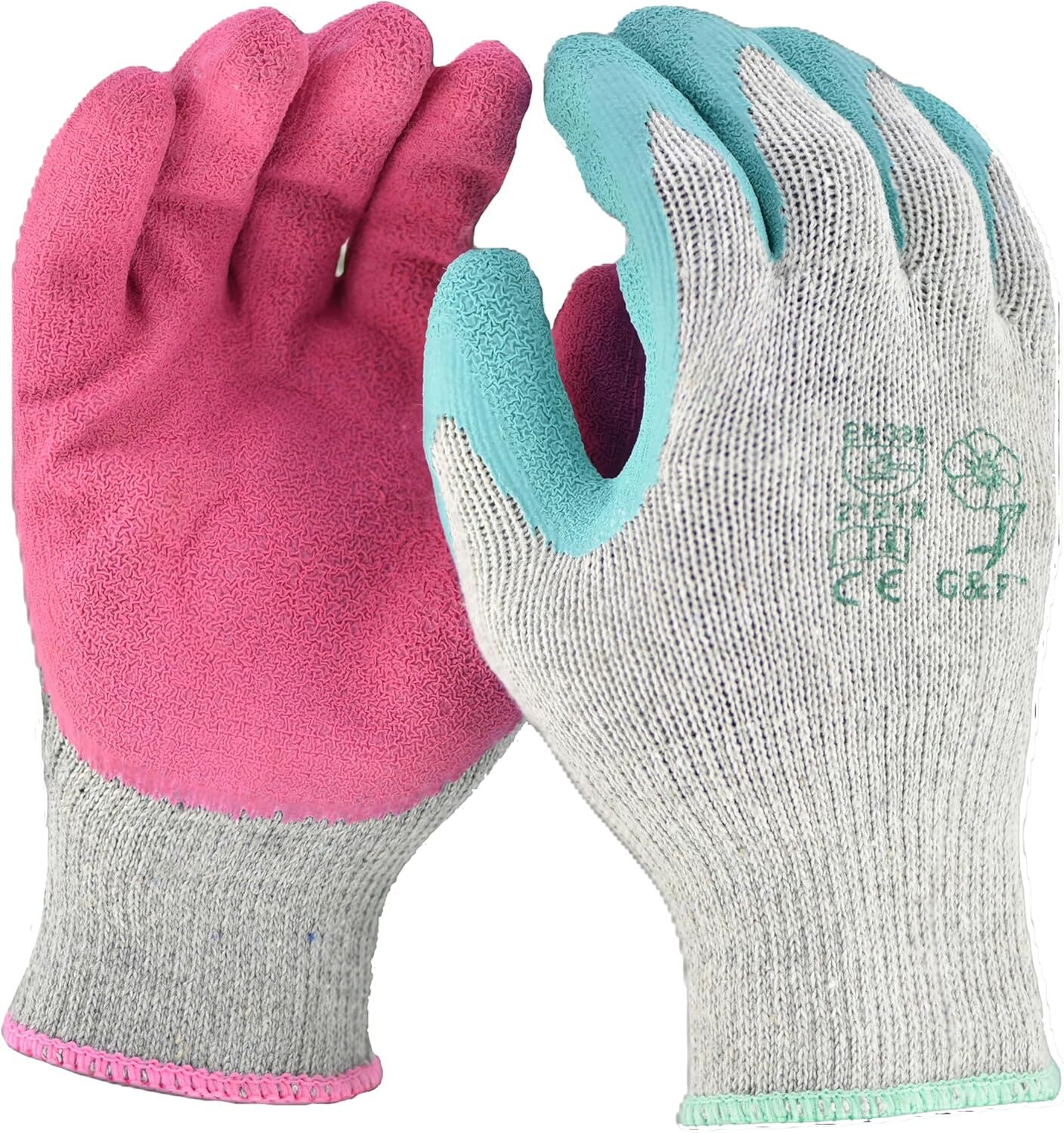 G & F Women Gardening Gloves, Breathable Rubber Coated, Non-Slip, Large-12 Pair