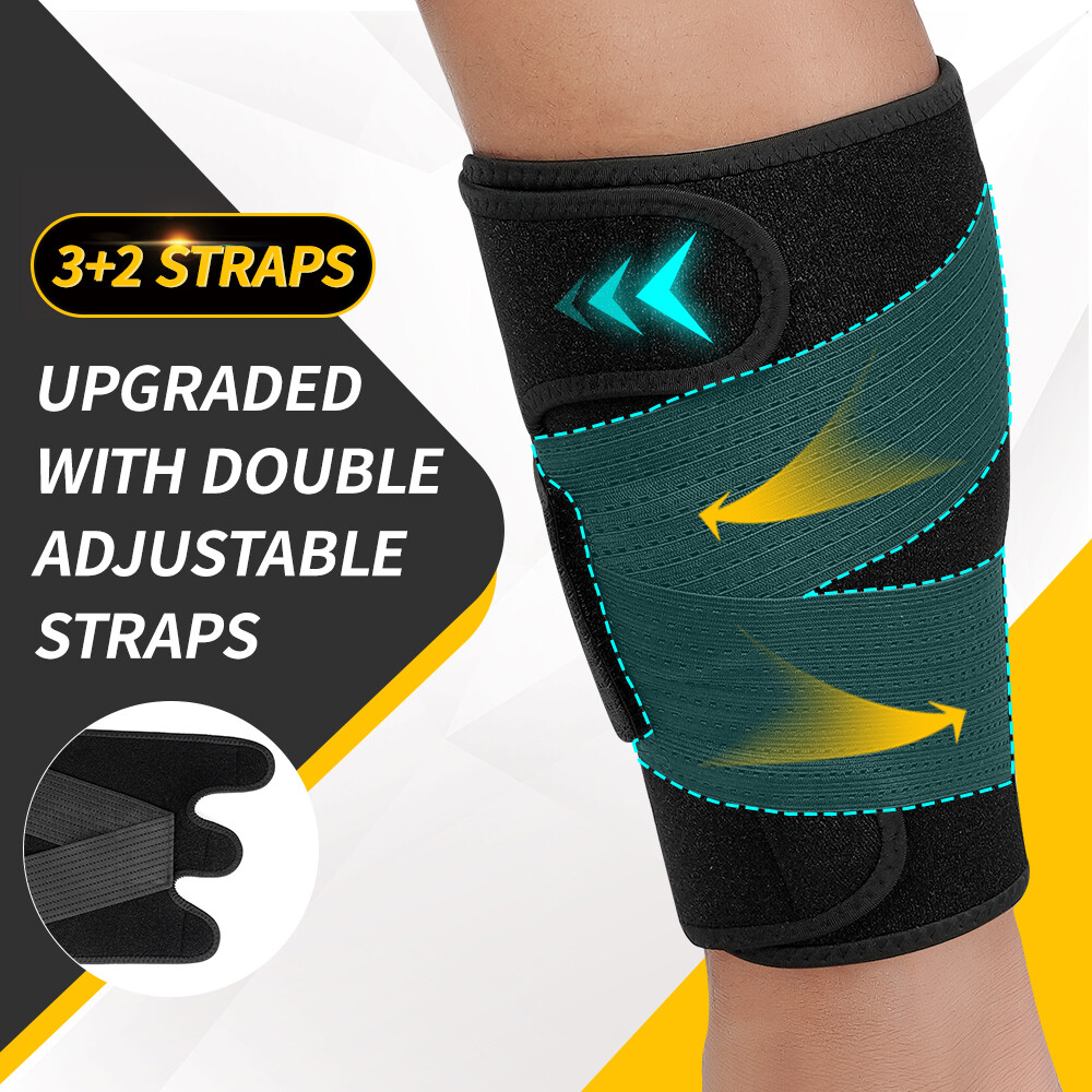 CFR Calf Brace Shin Splint Support Adjustable Lower Leg Compression Wrap Black