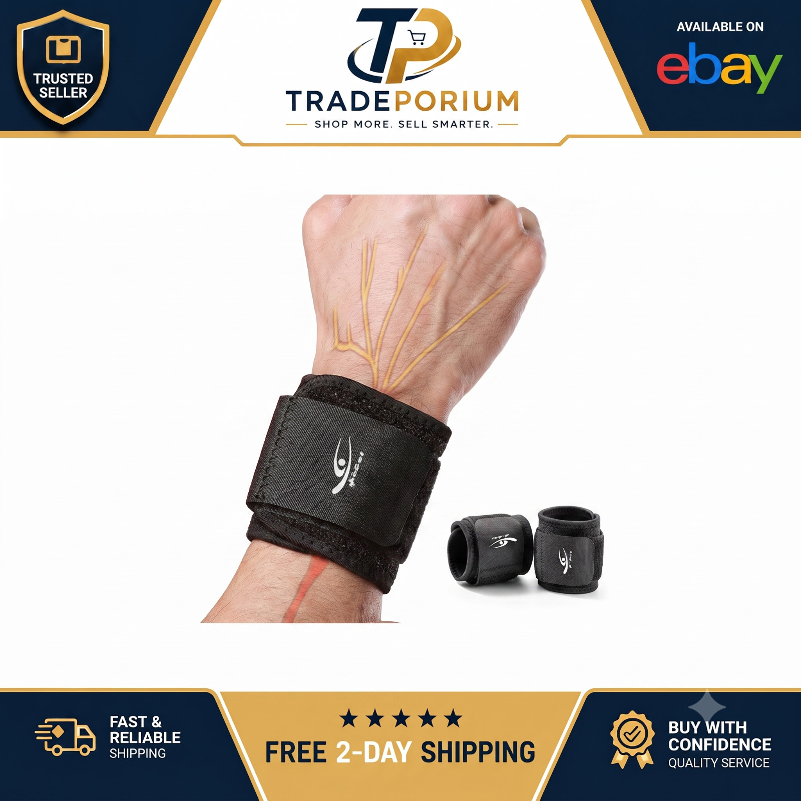 Wrist Compression Strap Brace Wrap Support for Weight Lifting Gym Fitness Workou