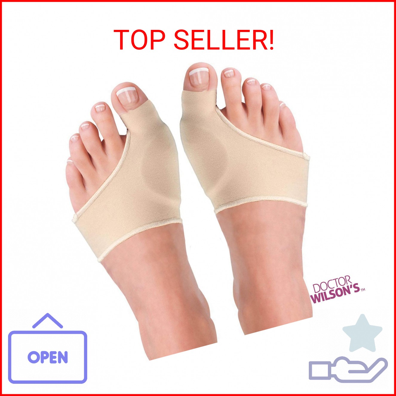 2 Bunion Relief Pads Sleeve – Bunion Splint Orthopedic Bunion Corrector Socks –