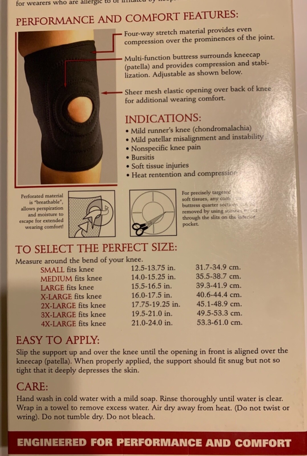 OTC Professional Orthotex Knee Support with Stabilizer Pad Brace – Latex Free