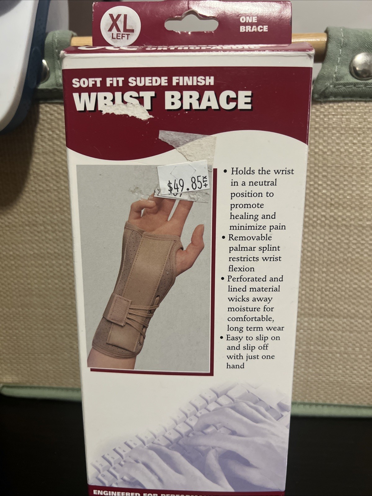 OTC Soft-Fit Suede Finish Wrist Brace, Left , X-Large 2360