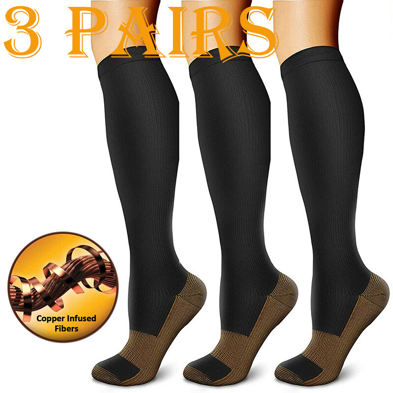 Compression Stockings Women Men Knee High, Firm Support 30-40 mmHg Medical Socks