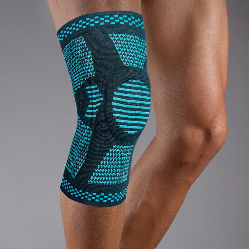 Silicone Knee Brace Compression Sleeve Support with Patella Gel Pad Side Spring