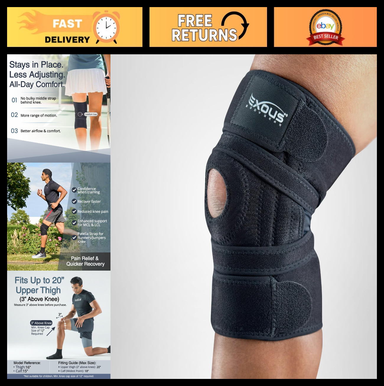 Adjustable Knee Brace for Arthritis & ACL/MCL Pain Relief – Dual Side Stabilizer