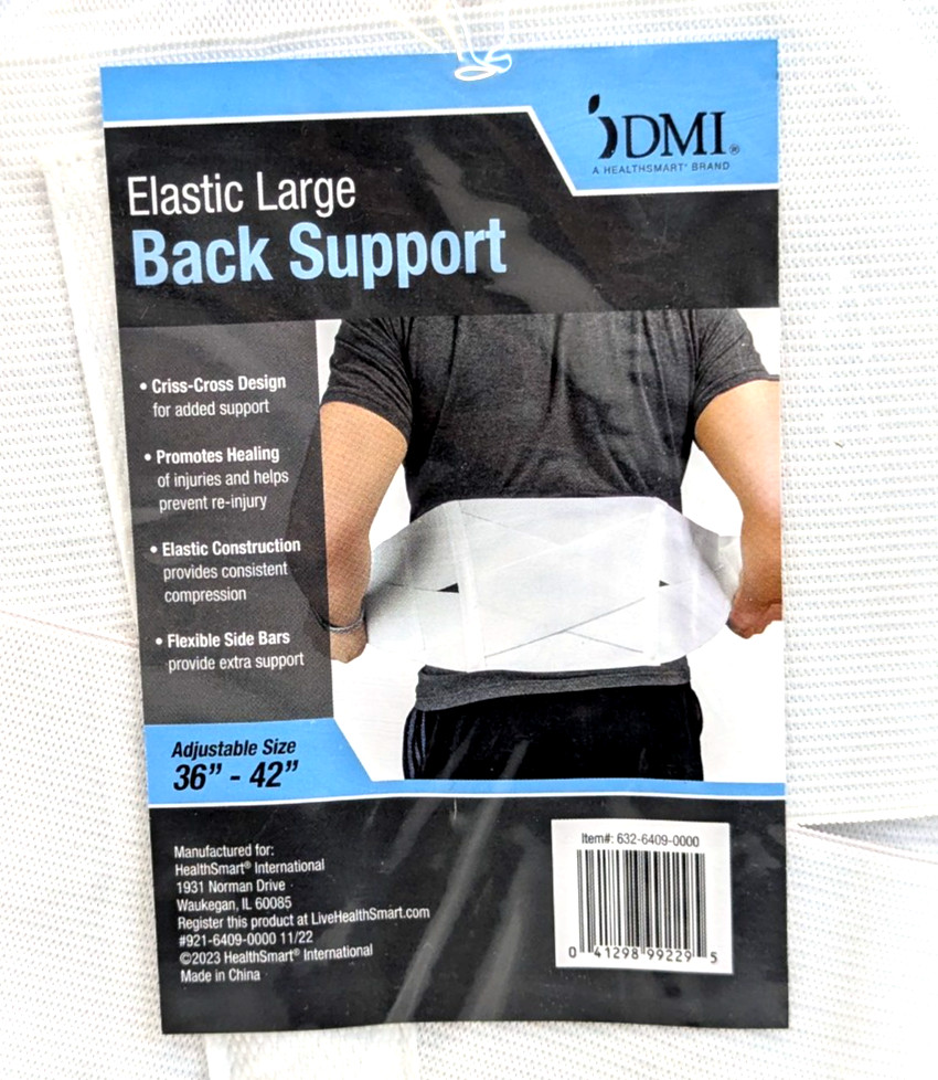 DMI Adjustable Back Brace Support Elastic Large Criss-Cross Belt 36-42″