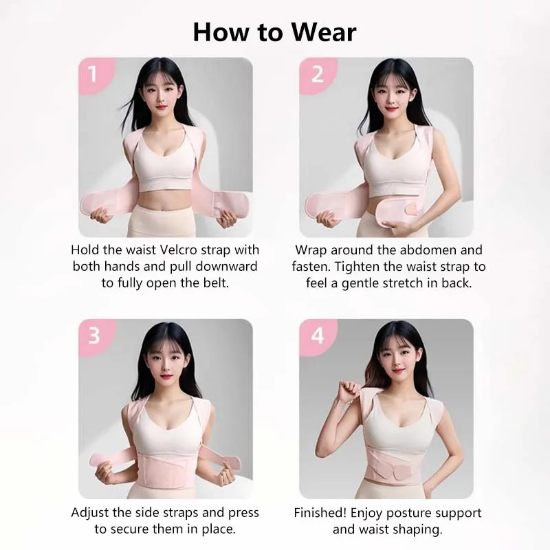 Adjustable Posture Corrector Back Support Belt Spine Alignment Waist Trainer for