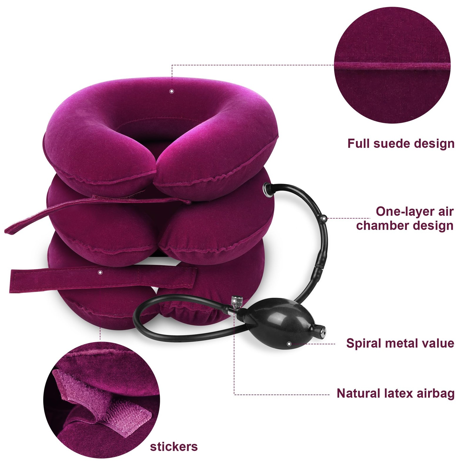 Cervical Neck Traction Device Inflatable Stretcher, Easy to Use Roseo