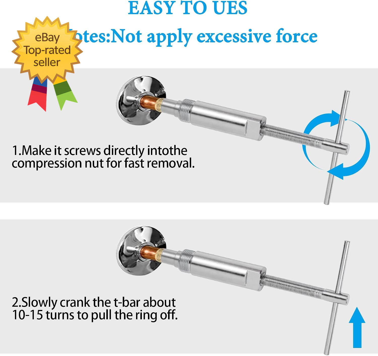 Compression Sleeve Puller and Sleeve Remover for 1/2 Inch Compression Fittings..