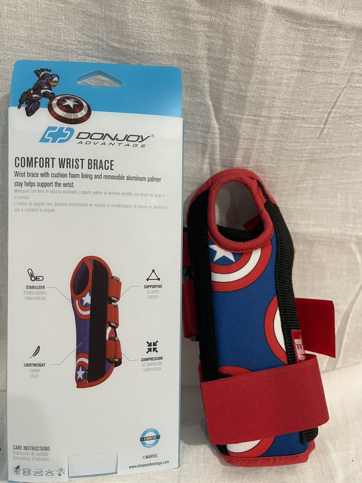 MARVEL AVENGERS DONJOY ADVANTAGE COMFORT WRIST BRACE YOUTH Left hand MODERATE