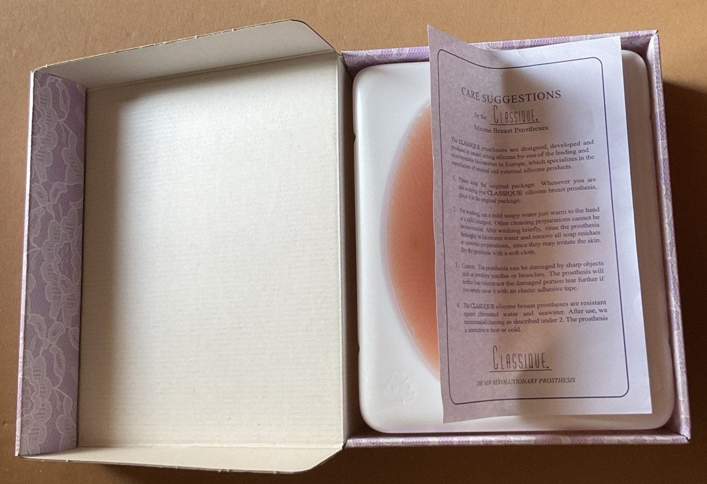 Classique Triangle Post Lumpectomy Silicone Breast Form Style #527 Size 40/7