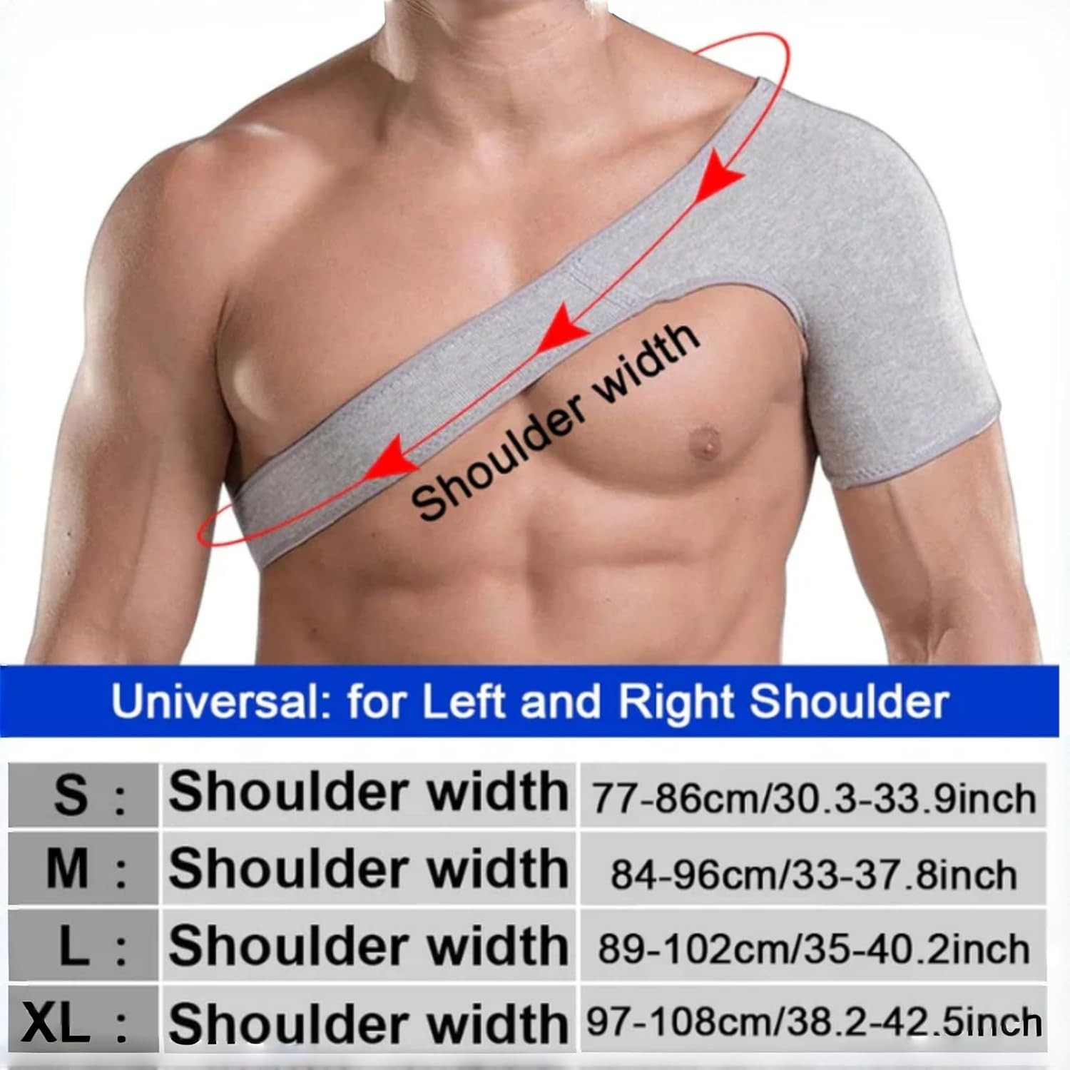 Premium Bamboo Shoulder Brace (Universal Fit Left/Right) , Work & Sports