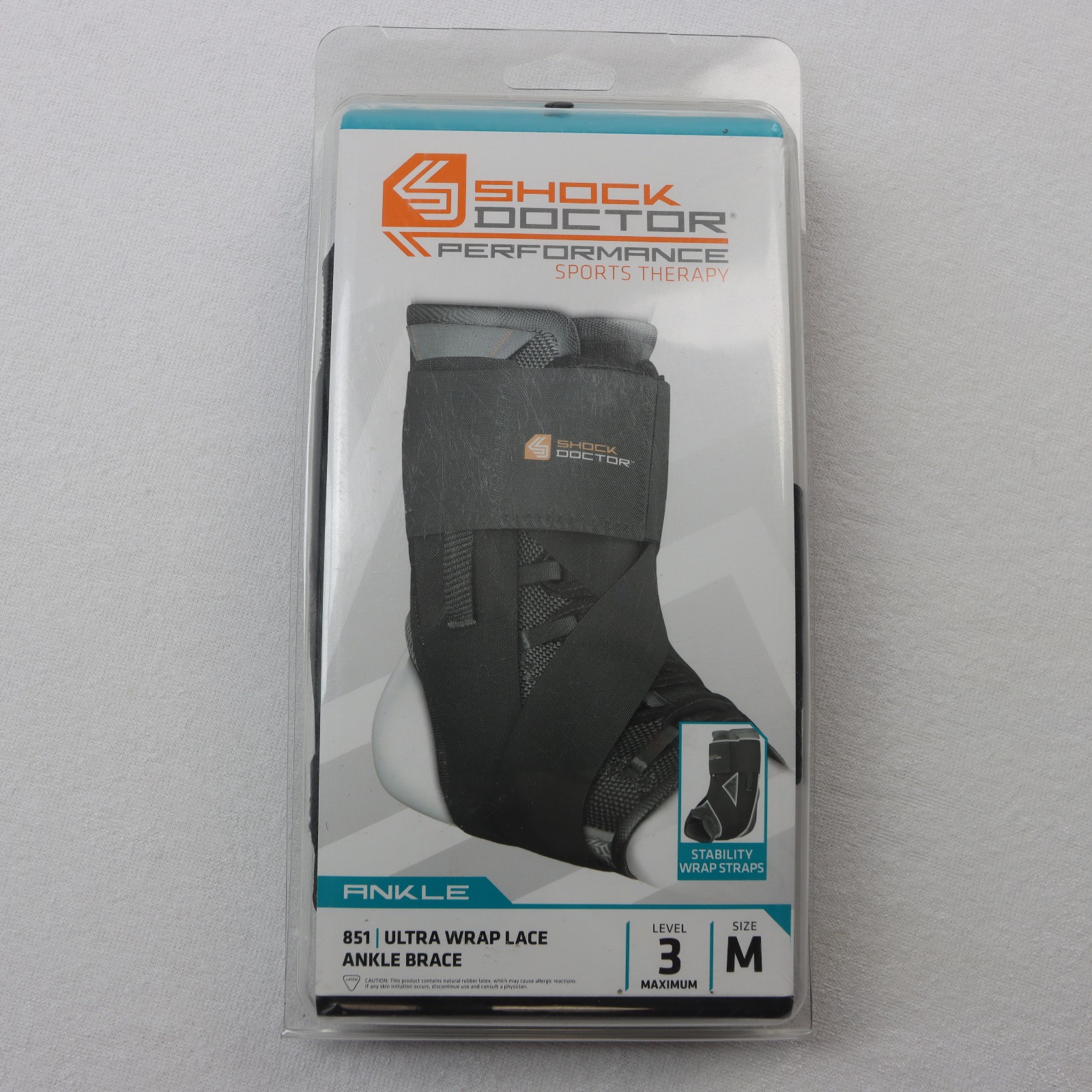 New Shock Doctor Ultra Wrap Lace Ankle Support Brace Lvl 3 Black Med 851-01-33
