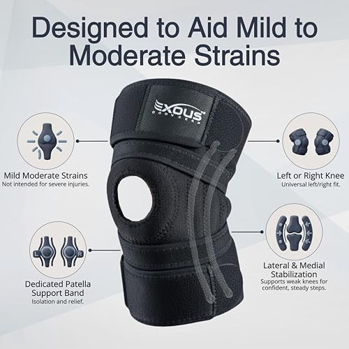 Knee Brace 4 Strap Adjustable Support Stabilizers for Meniscus ACL MCL LCL