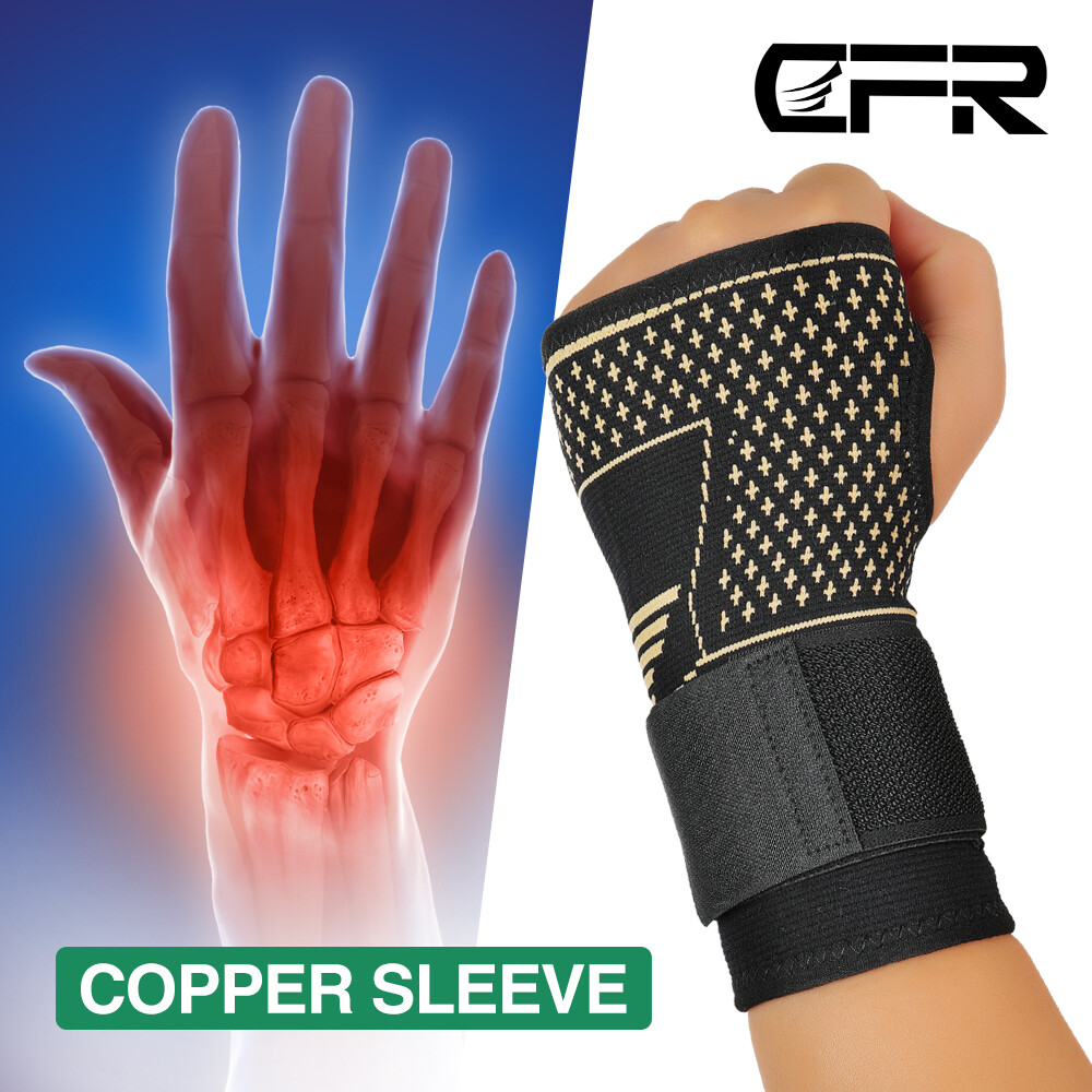 Copper Wrist Hands Support Brace Splints Carpal Tunnel Sprain Arthritis Sports