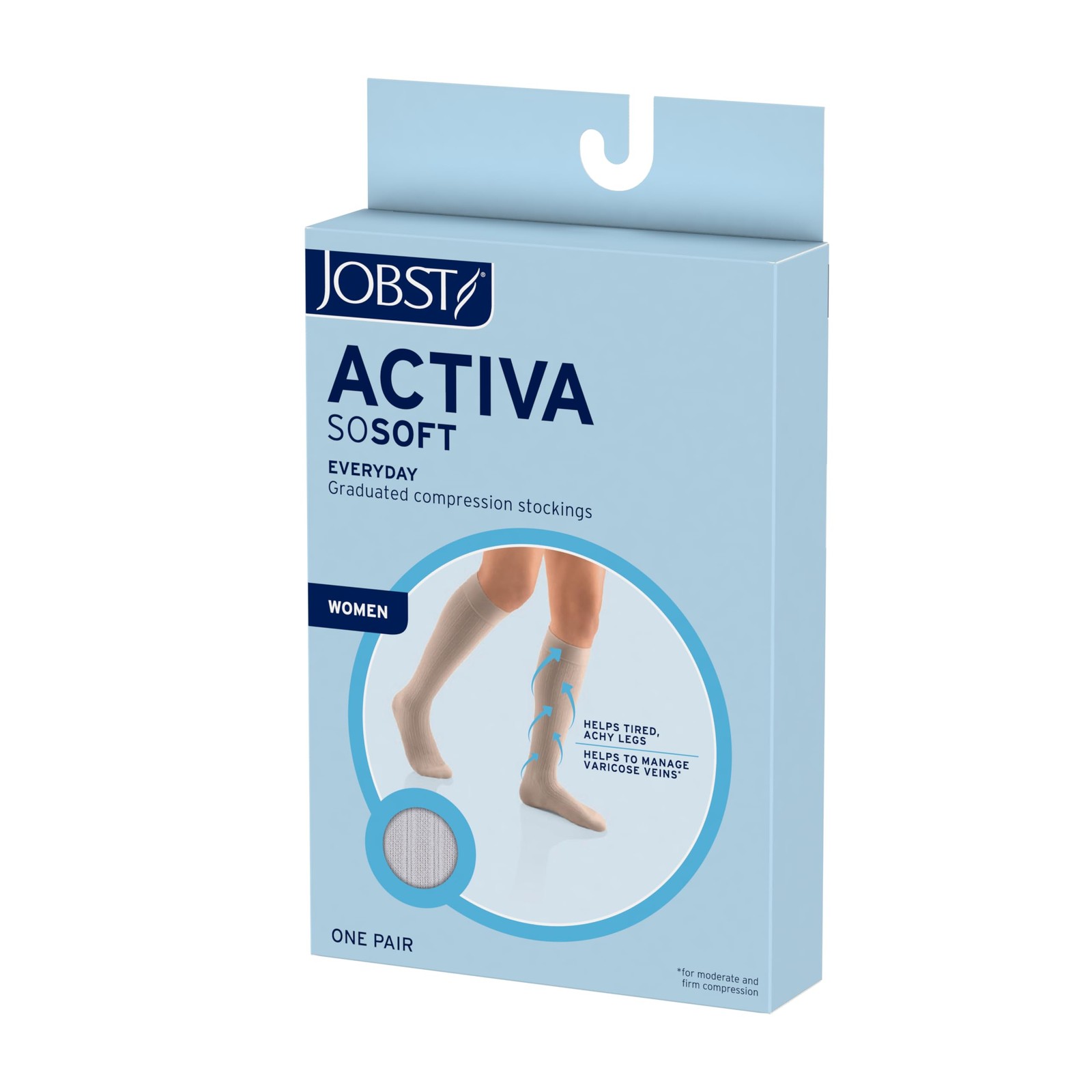 JOBST ACTIVA SoSoft 20-30 mmHg Compression Socks Knee High X-Large, Sand
