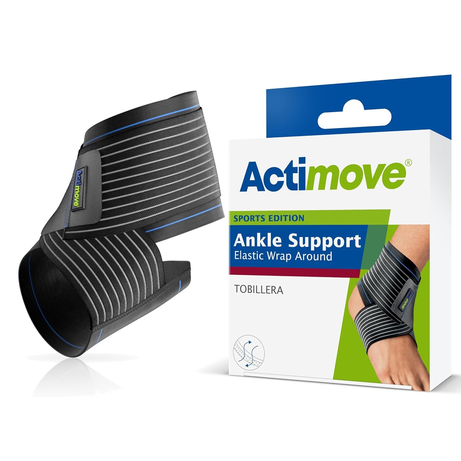 Actimove Ankle Support Elastic Wrap Around Black Small