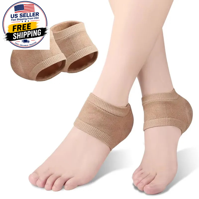 Gel Heel Protector Sleeve Silicone Heel Pads Heel Cups Plantar Fasciitis Support