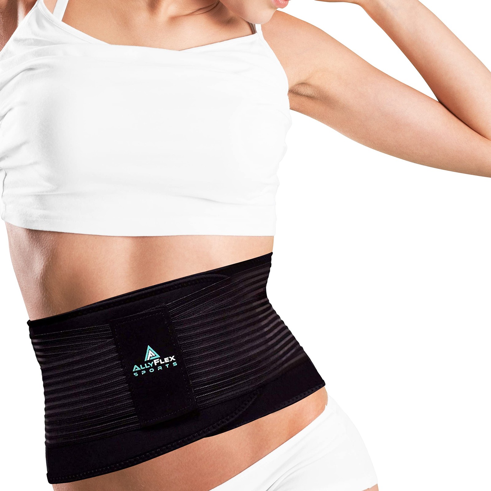 AllyFlex Sports – Back Brace Lumbar Support Belt for Women and Men – Medium