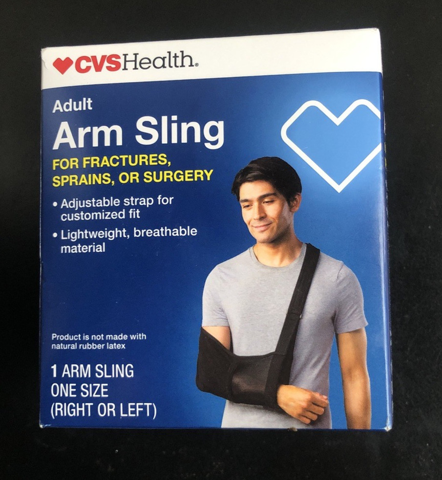 CVS Arm Sling – Lightweight, breathable material, adjustable strap.