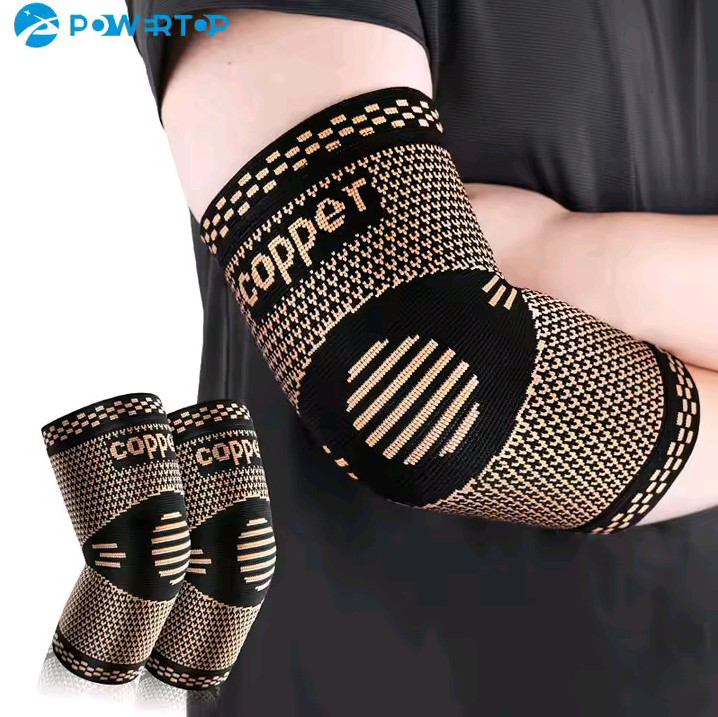 Copper Compression Elbow Brace Sleeve for Arthritis, Tendonitis & Joint Pain Rlf