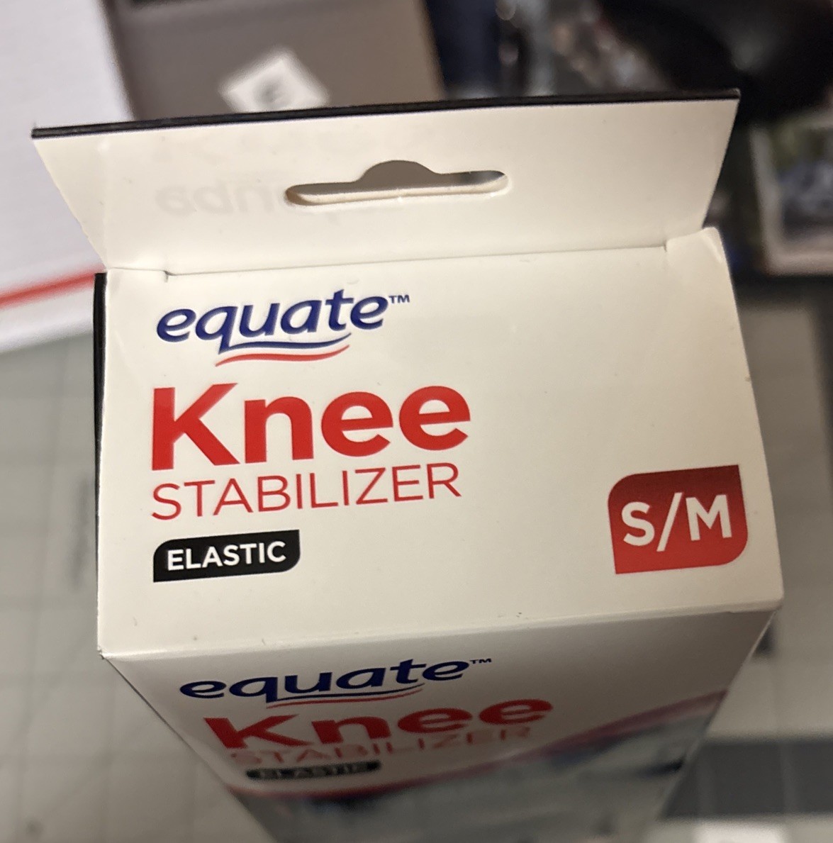 Equate Elastic Knee Stabilizer, Black, S/M Size contoured design New Ship Now