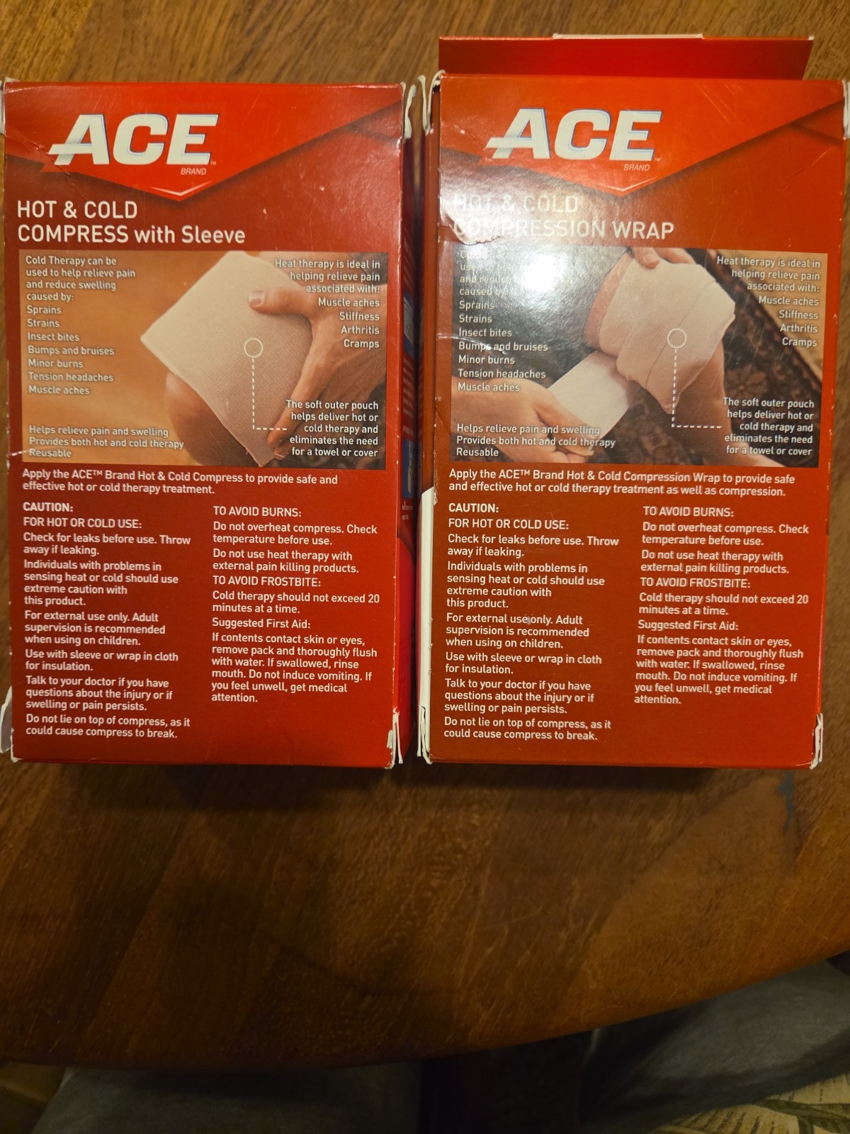 Pair Of 3M ACE Hot/Cold Compresses (Compress & Sleeve) (Compress & Wrap) N.I.B.