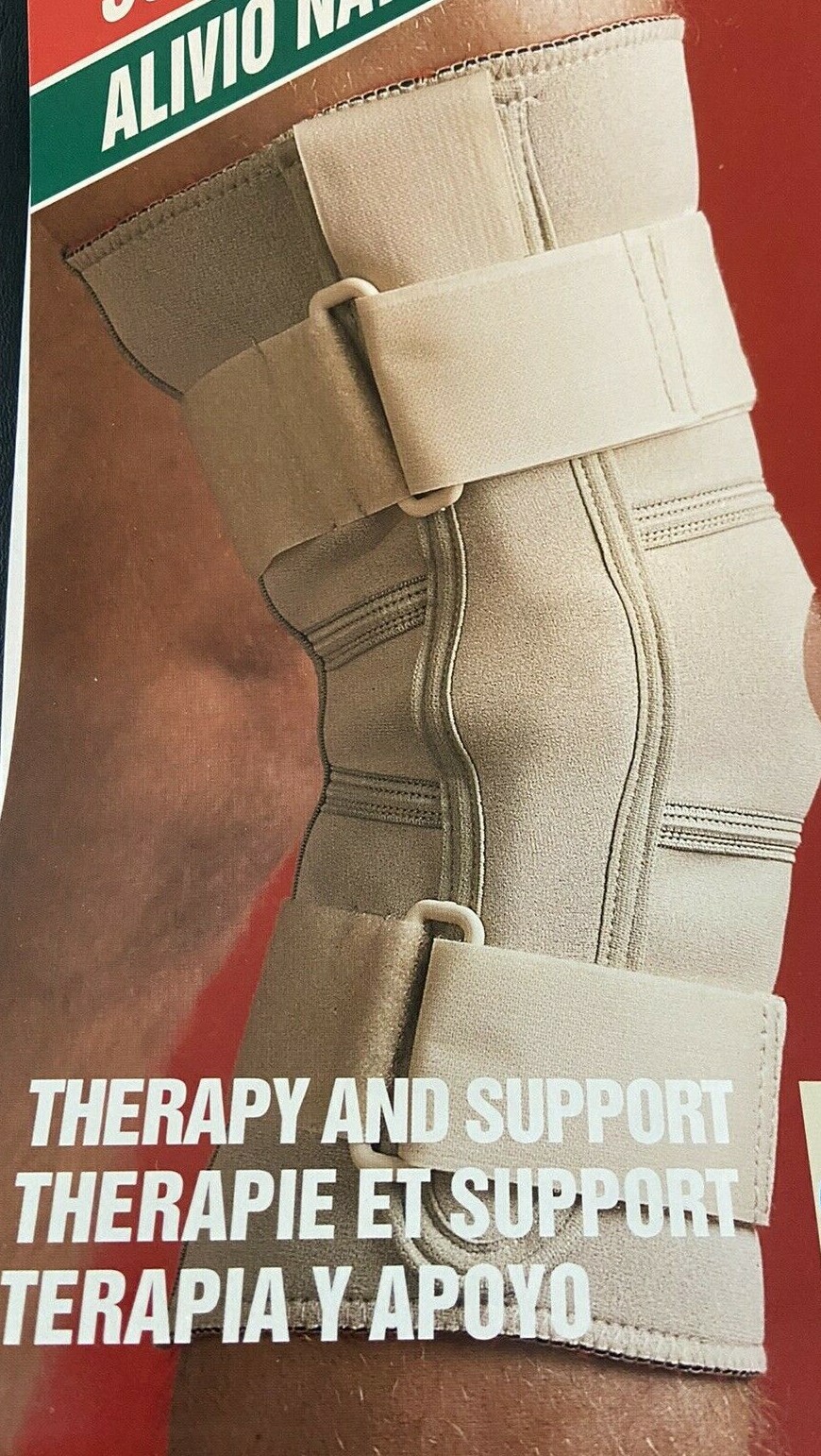 NATURAL PAIN RELIEF KNEE BRACE STABILIZER, DUAL PIVOT HINGE, BEIGE