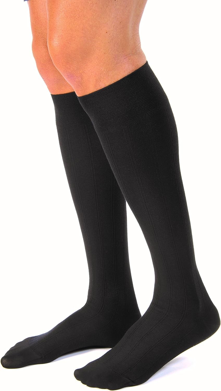 JOBST forMen Casual Knee High Closed Toe 15-20mmHg (Black) Medium
