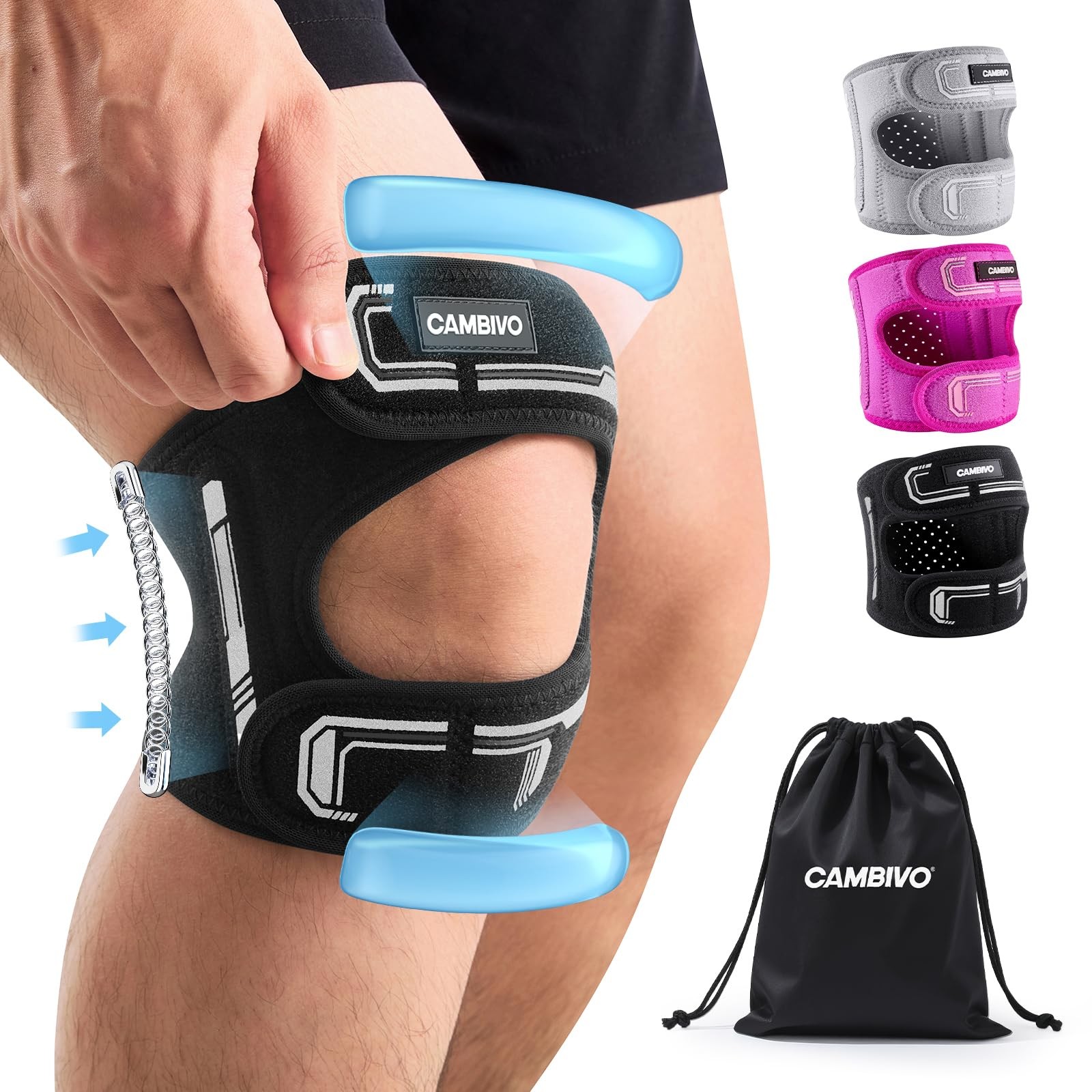 Patella Tendon Support Knee Brace for Women & Men, Adjustable Knee Strap with…