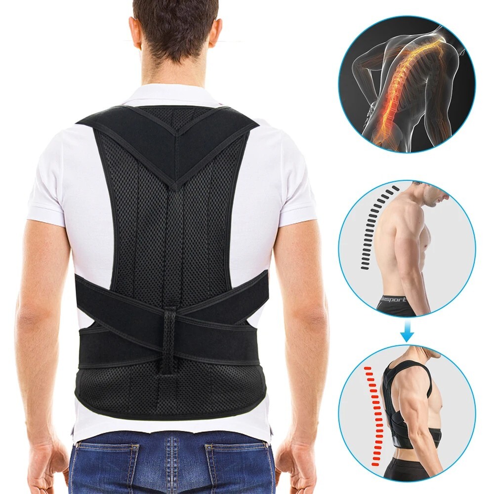 S-4XL Posture Corrector Back Straight Shoulders Brace Strap Adjustable Gym Gift