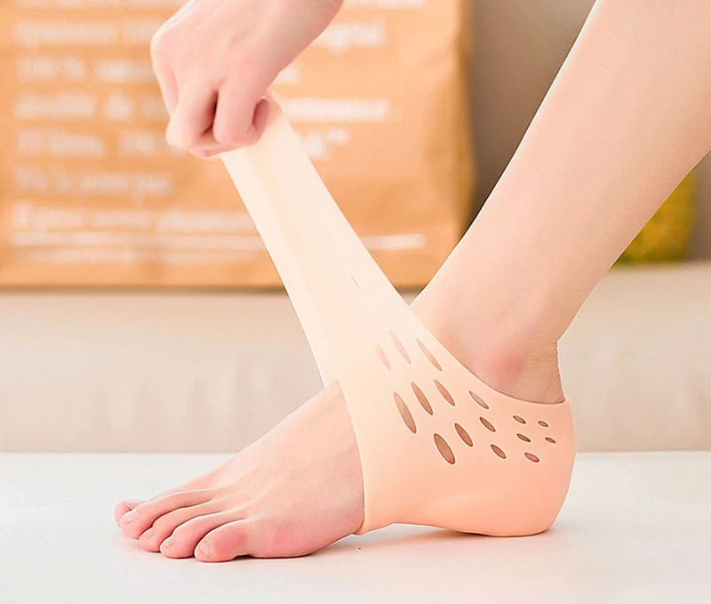 Invisible Height Increase Silicone Socks Gel Heel Pads Orthopedic Arch Support H