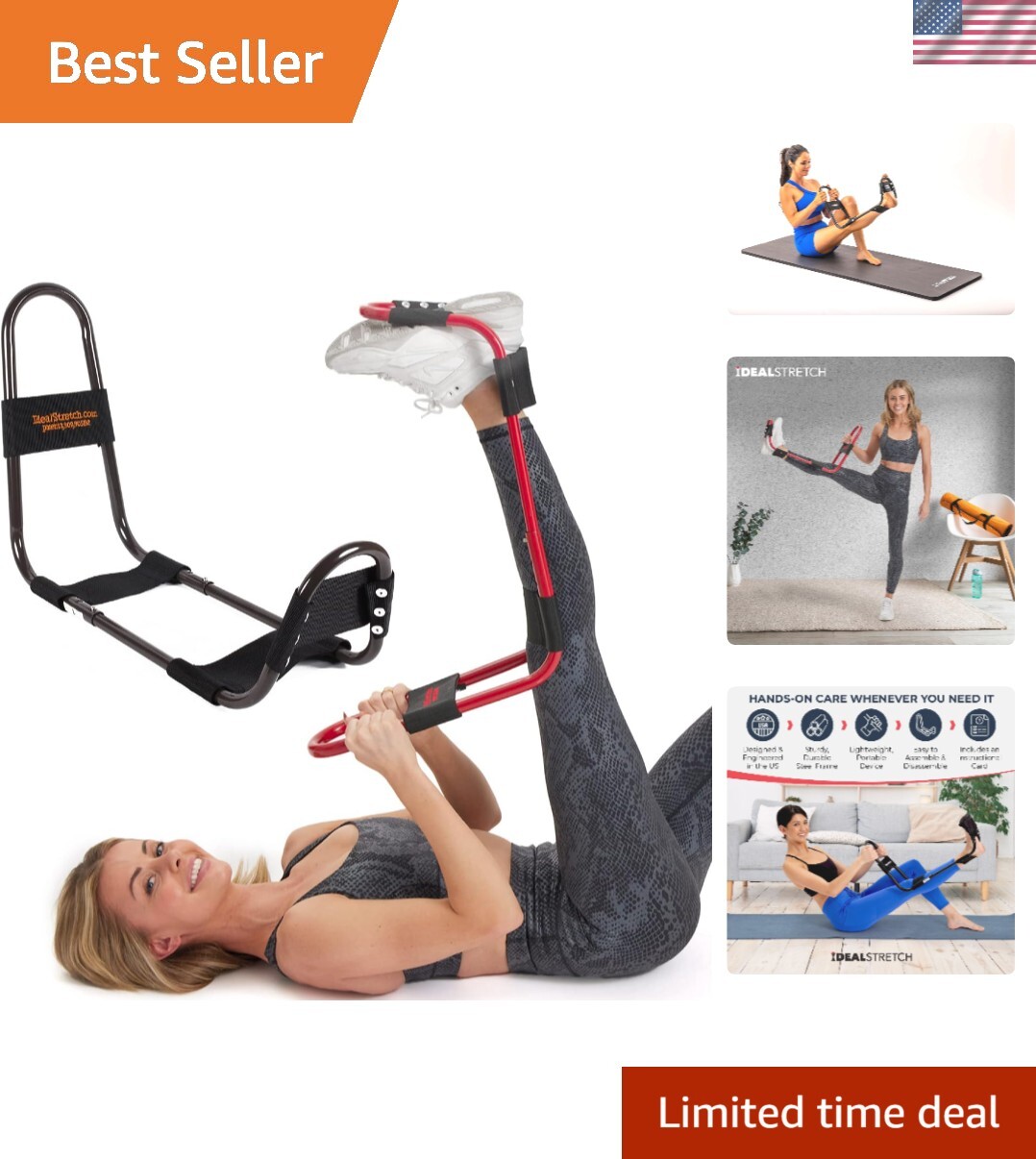 – Hamstring, Lower Back & Calf Stretcher – Knee Extension & Pain Relief